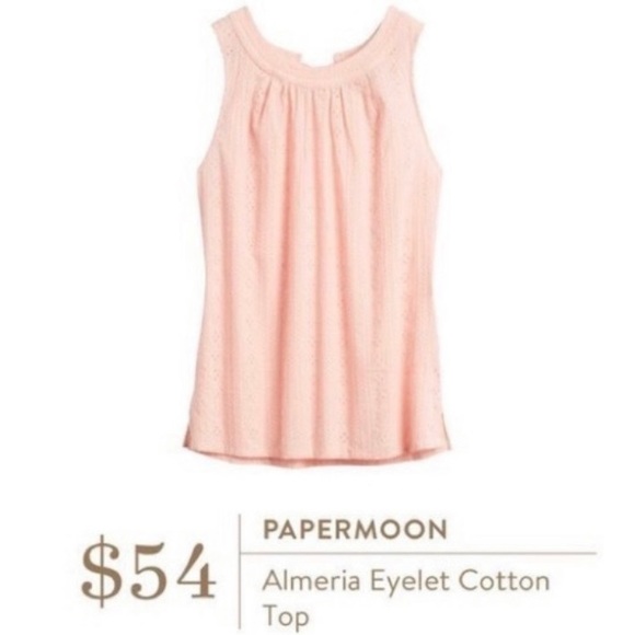 (NWOT) Papermoon Almeria Eyelet Cotton Top, XSP, Pink/Blush - Picture 2 of 8